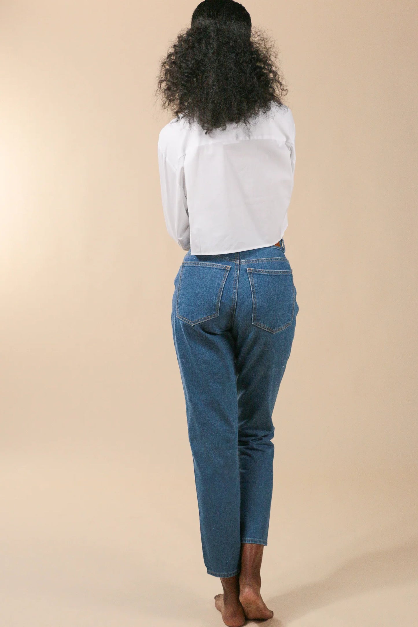Push Up Mom Jeans Classic Blue